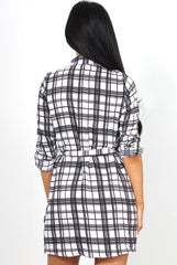 Jennifer White Striped Shirt Dress