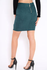 Green Lace Up Suedette Skirt - Jenna