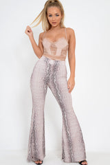 Sand Scalloped Lace Satin Bodysuit - Jeriah