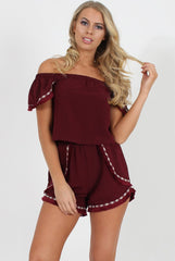 Wine Bardot Two Piece - Jessica