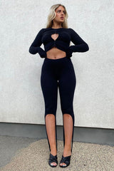 Black Jersey Stirrup Cycling Shorts - Maylee