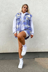 Blue Check Sleeveless Shacket - Brittanie