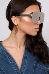 Silver Metal Pinhole Sunglasses -Jezbel