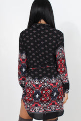 Jilema Black Paisley Print Shirt Dress