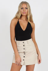 Black V Front Bodysuit - Jill