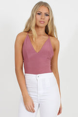 Pink V Front Bodysuit - Jill
