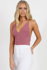 Pink V Front Bodysuit - Jill