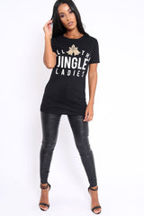 Black All the Jingle Ladies Christmas T-shirt - Ellen