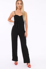 Black Metallic Rainbow Stripe Jumpsuit - Jinora