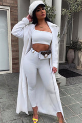White One Shoulder Crop Top and Leggings Co-Ord - Marrie