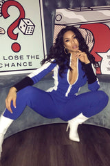 Blue White and Black Striped Tracksuit - Cayla