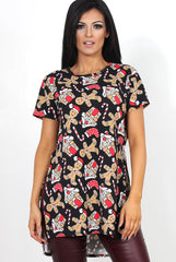 Jolly Black Gingerbread Side Split Top