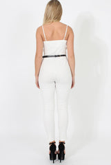 Jona White V Front Jumpsuit