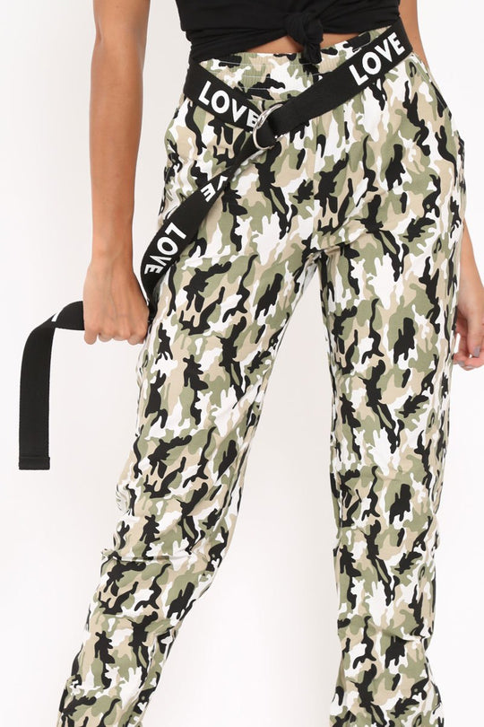 Black Love Slogan Silver Clasp Belt - Jordana