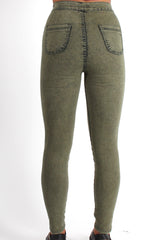 Joy Khaki High Waisted Supper Skinny Jeans