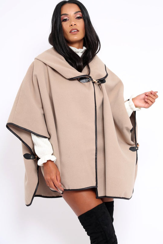 Stone Buckle Clasp Poncho - Jozie