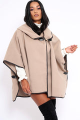 Stone Buckle Clasp Poncho - Jozie