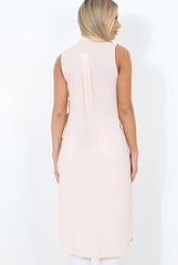 Nude Split Detail Longline Shirt - Eva