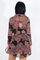 Judie Black Paisley Print Shirt Dress