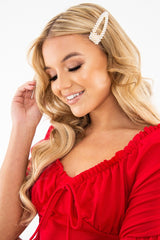 Pearl Embellished Hair Clip - Jule