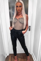 Stone Polka Dot Cup Detail Bodysuit - Bowen