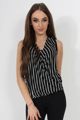 Juliet Black & White Crossover Top