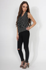Juliet Black & White Crossover Top