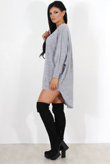 Johanna Grey Drooped Back Jumper