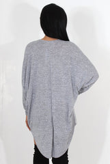 Johanna Grey Drooped Back Jumper