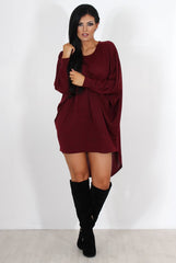 Johanna Wine Drooped Back Jumper