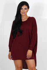 Johanna Wine Drooped Back Jumper