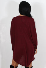 Johanna Wine Drooped Back Jumper