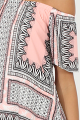 Pink & Black Print Bardot Dress - July
