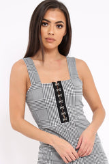 Hound-Tooth Hook & Eye Jumpsuit - Arrie