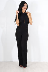 Rommie Black Halter Neck Jumpsuit