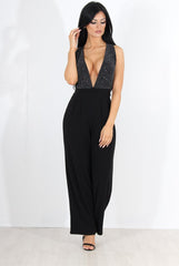 Cinder Black Glitter Jumpsuit
