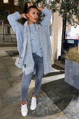 Grey Scallop Hem Knit Jumper - Elyssa