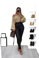 Stone Cropped Batwing Jumper - Carmin