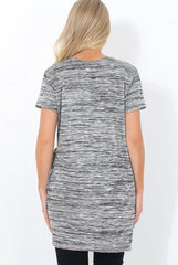 Justina Grey Slogan Side Split Top