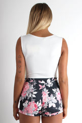 Justine Pink Floral Cross Front Playsuit