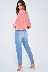 Light Wash Two Tone Ripped Hem Jeans - Lollie