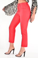 Red High Waist Mom Jeans - Harriett