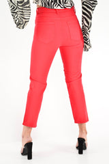 Red High Waist Mom Jeans - Harriett