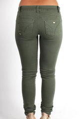 Clara Khaki Ripped Knee Jeans