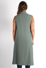 Lindsay Khaki Sleeveless Jacket