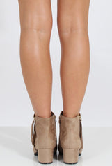 Camel Stitch Detail Ankle Boots - Elise