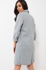 Grey Soft Blazer Jacket with Stripe Pocket - Kacey