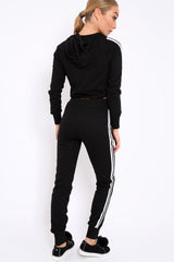 Black Tracksuit with White Side Stripe - Kady