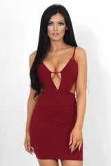 Kaitlin Wine Cut Out Bodycon Dress