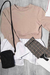 Nude Shirt Insert Crew Neck Jumper - Kamilla